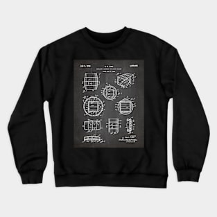 Whisky Barrel Patent - Whisky Art - Black Chalkboard Crewneck Sweatshirt